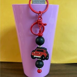 Red and Black jeep Keychain